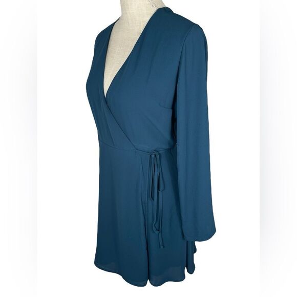 Lush Blue Ceramic Wrap Style Dress - Picture 4 of 10